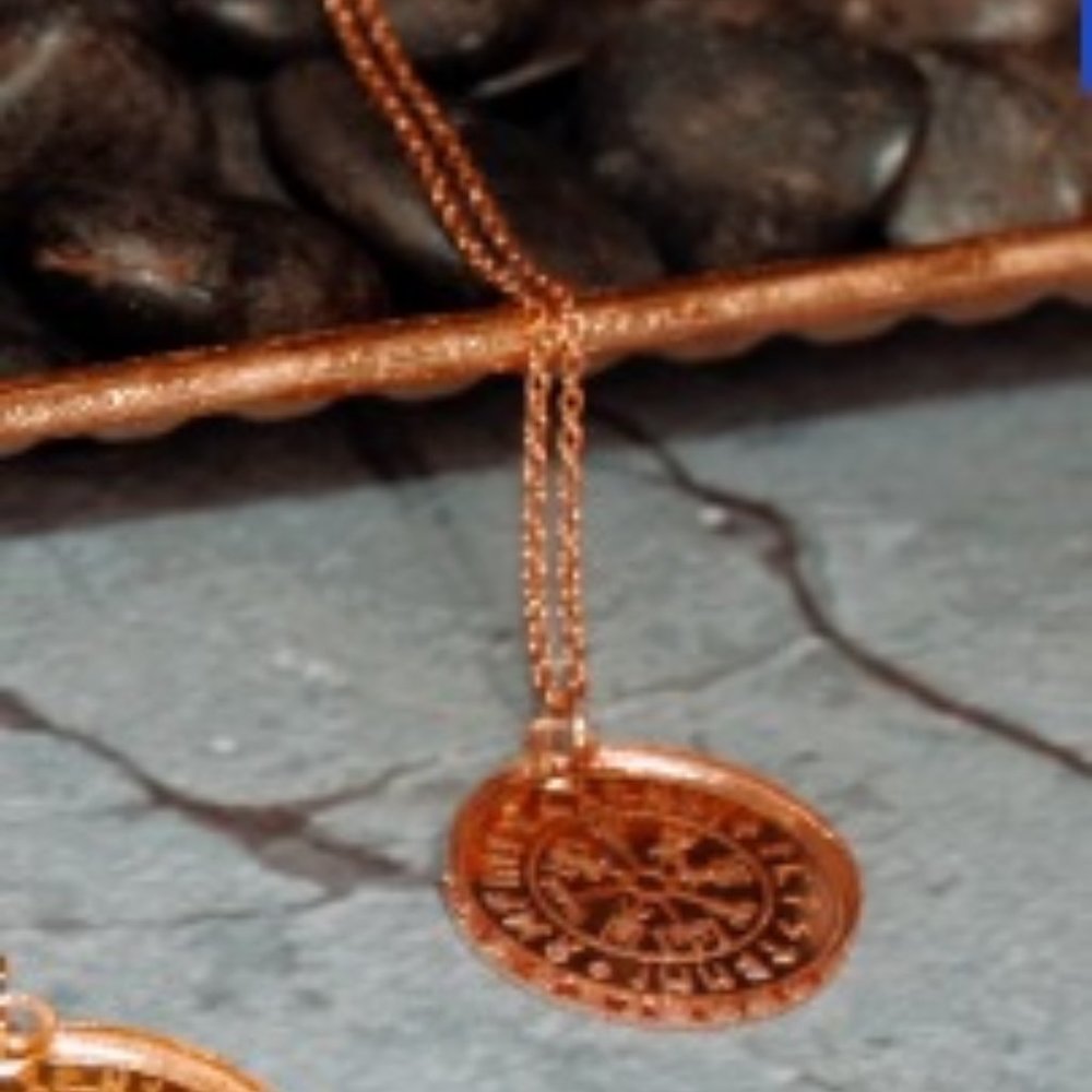 Nordic Compass -  Rose Gold Acrylic Pendant with 18 inch Rose Gold Chain